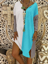 Outdoor Color-Block Shift Cotton-Blend Dresses